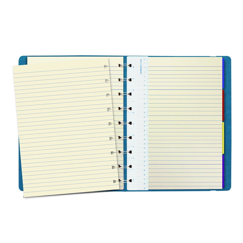 FILOFAX دفتر ملاحظات فيلوفاكس القابل لإعادة التعبئة، 9.25" x 7.25" أكوا - غلاف أنيق يشبه الجلد مع صفحات قابلة للتحريك - إغلاق مرن، فهرس، جيب وعلامة صفحة (B115906U) - Image 2